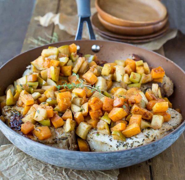 Pork Chops with Cinnamon Apples and Butternut Squash I Heart Eating