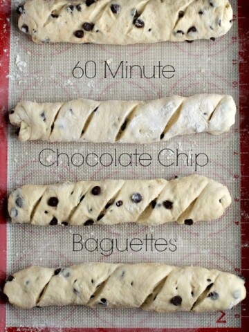 60 Minute Chocolate Chip Baguettes