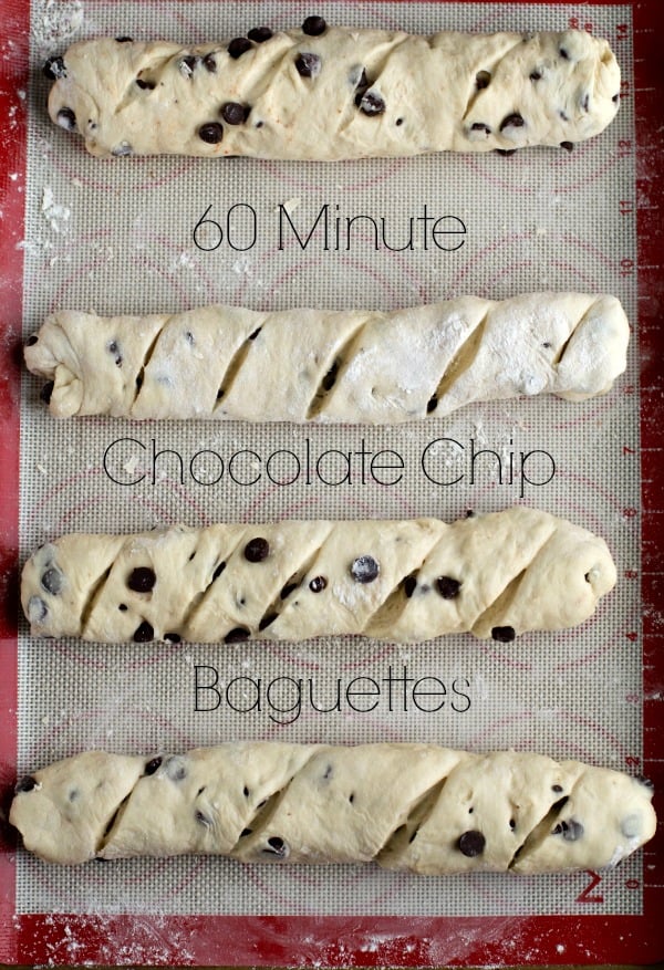60 Minute Chocolate Chip Baguettes