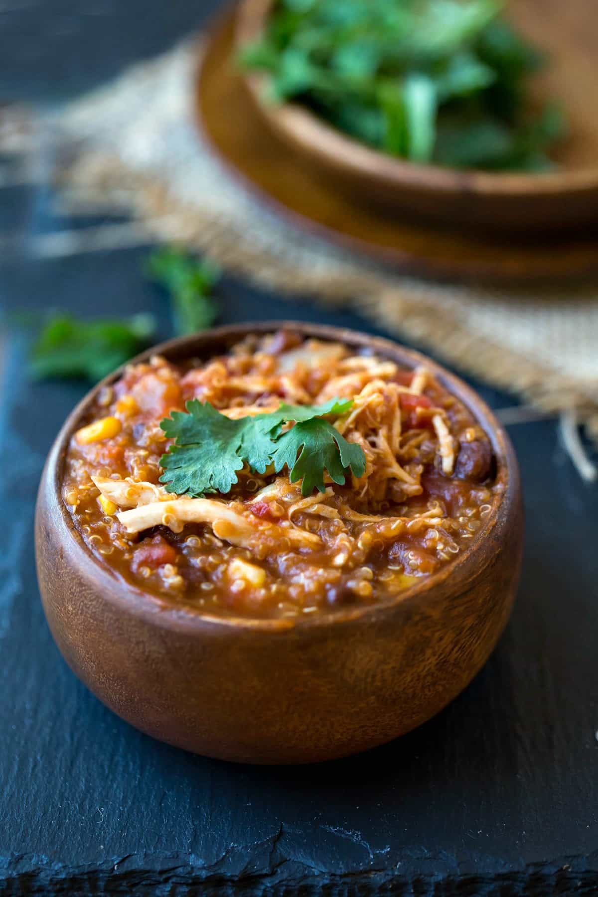 Slow Cooker Barbecue Chicken Quinoa Chili