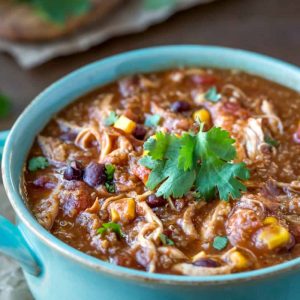 Slow Cooker Barbecue Quinoa Chicken Chili