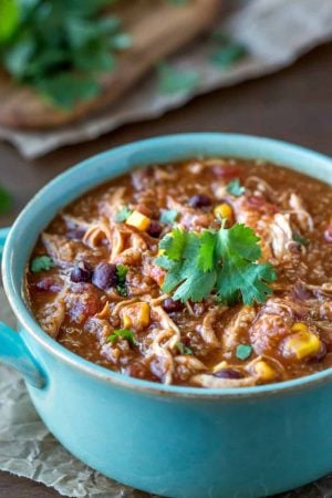 Slow Cooker Barbecue Quinoa Chicken Chili