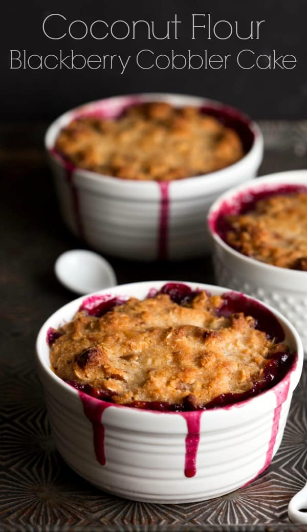 coconut flour blackberry cobbler cake