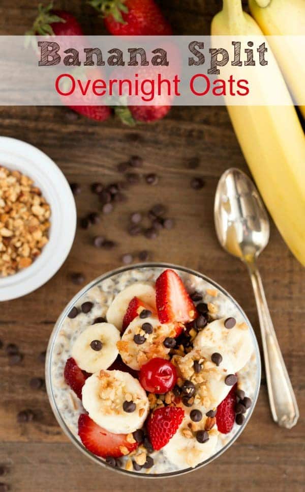 banana split overnight oats