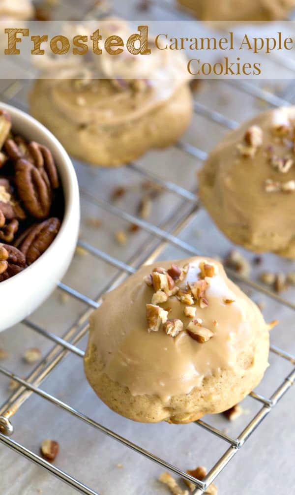 frosted caramel apple cookies
