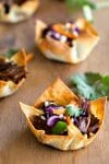 Slow Cooker Korean BBQ Taco Cups