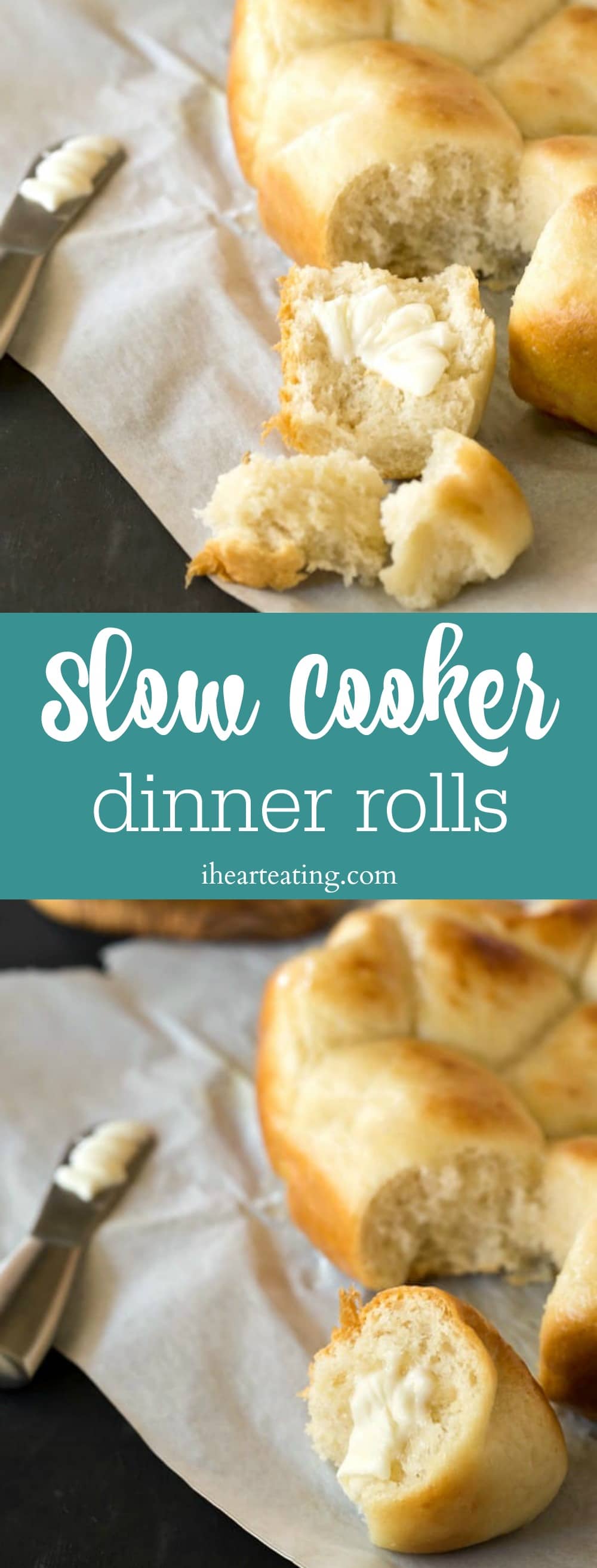 Slow cooker dinner rolls are an easy way to make fresh, homemade bread right in your crock pot! No oven necessary, which is perfect for holiday dinner!