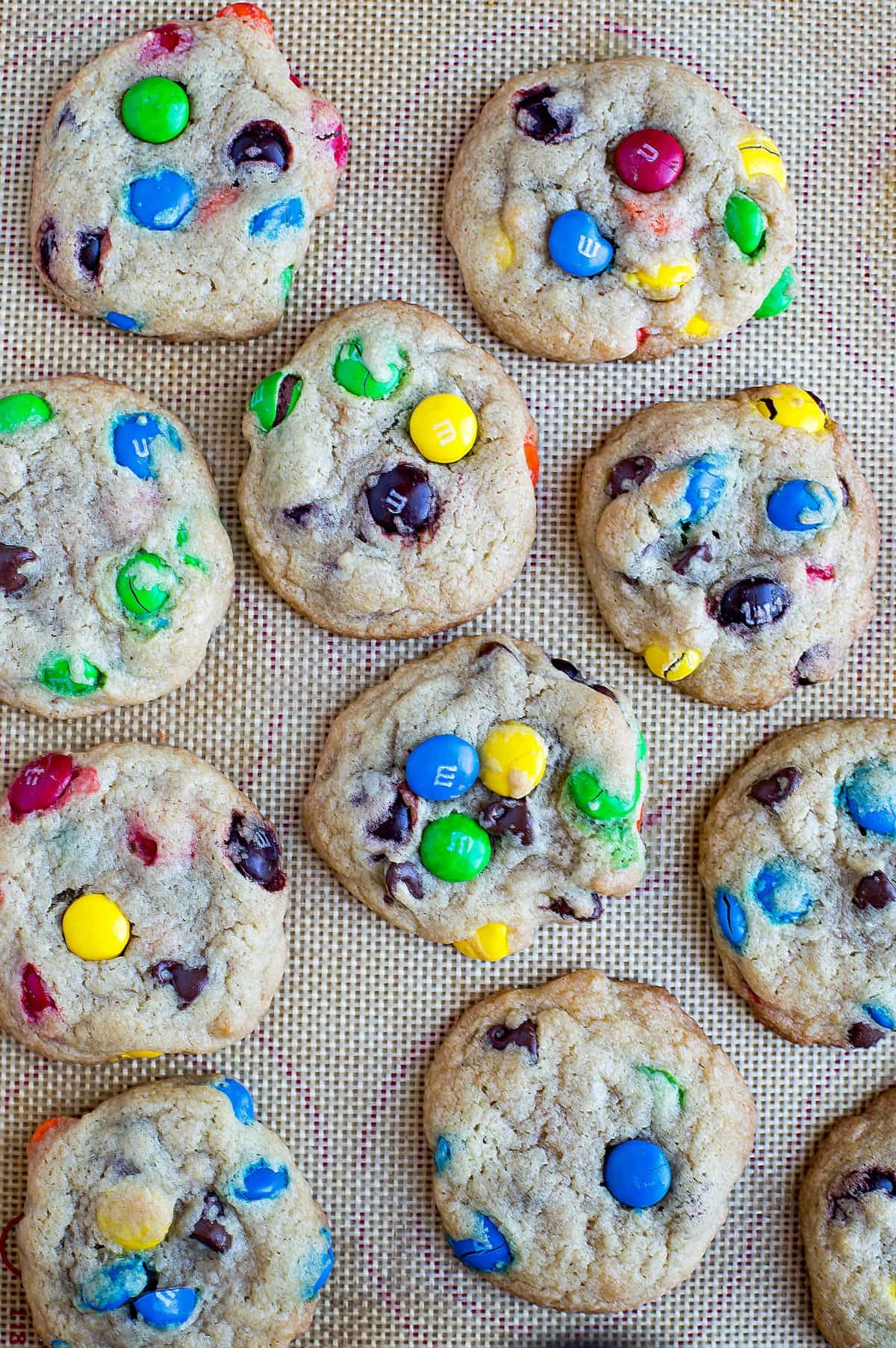 Bakery Style M&M Chocolate Chip Cookies