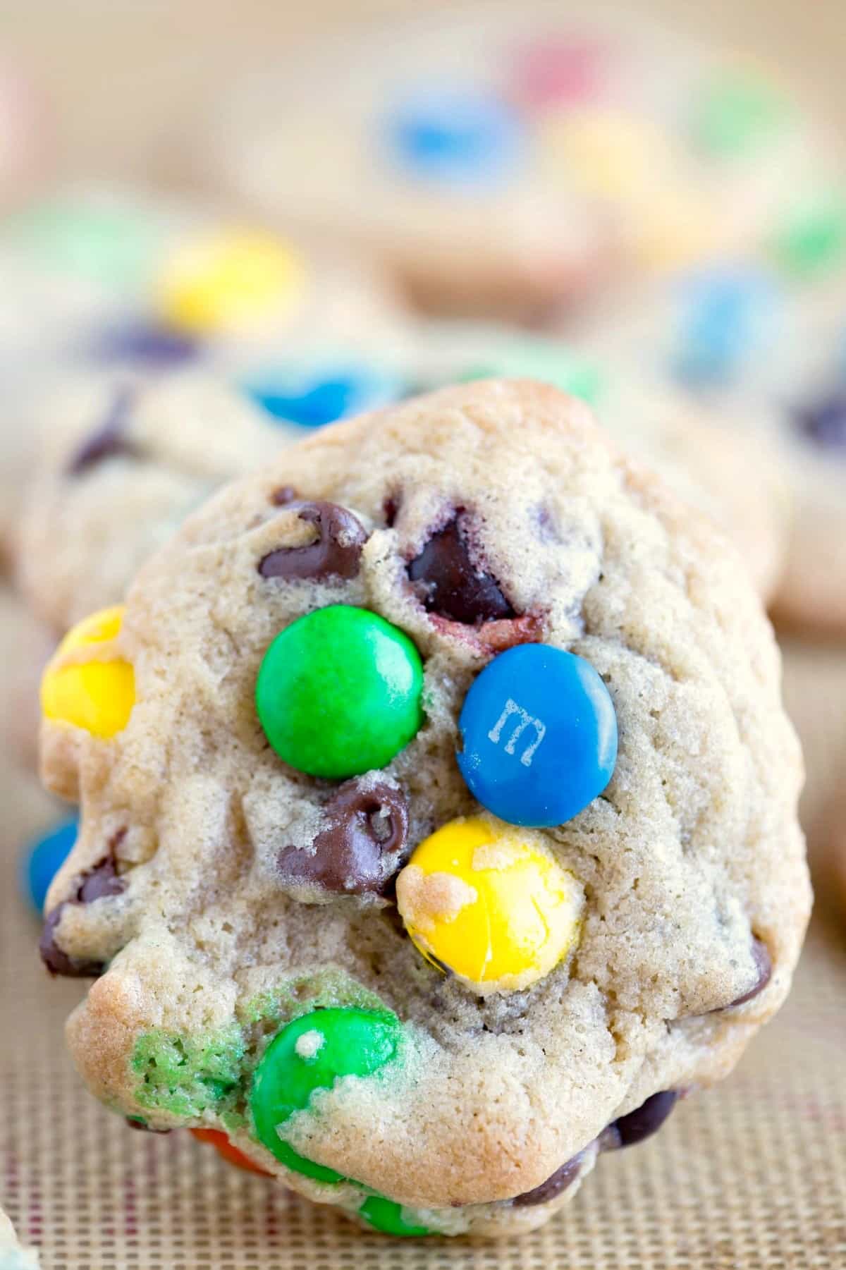 Bakery Style M&M Chocolate Chip Cookies