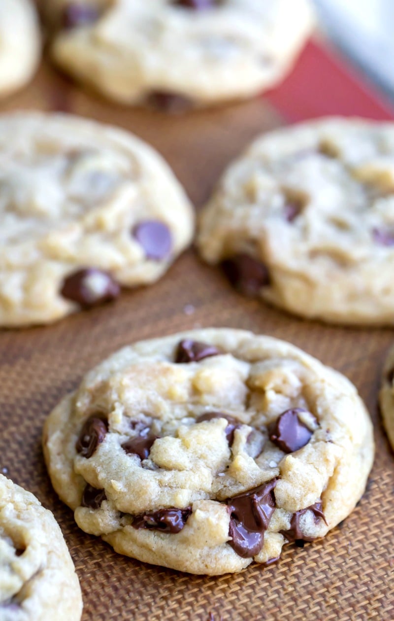 Easiest chocolate chip cookies on a silicone baking mat