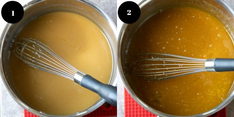 Sugar and butter in a silver bowl for cocoa powder brownies