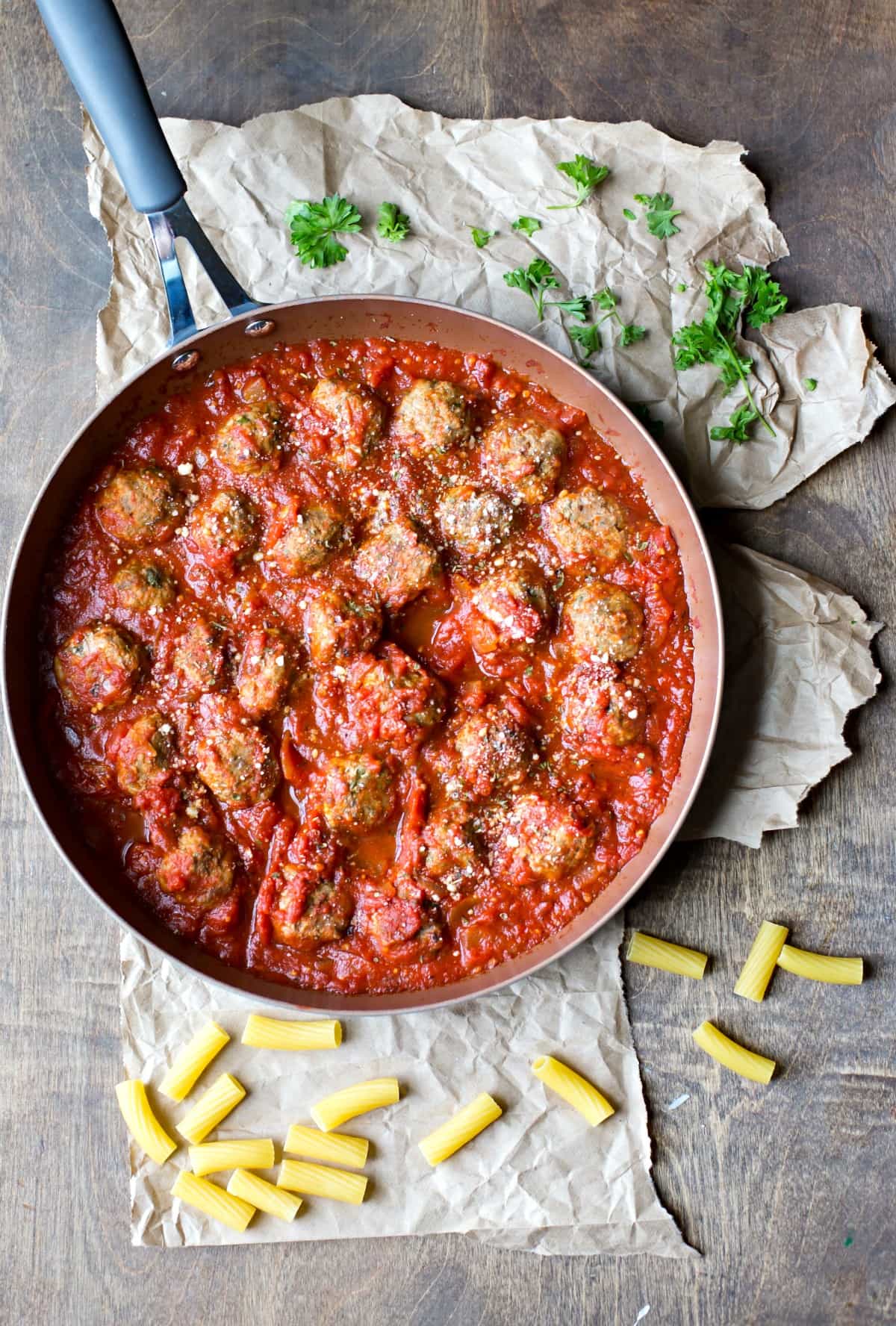 Skillet Meatball Pasta