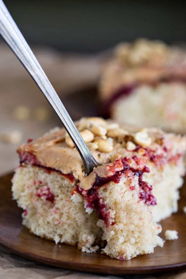 Peanut Butter and Jelly Poke Cake I Heart Eating