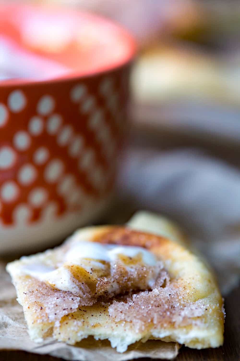 Cinnamon Roll Dip with Cinnamon Sugar Naan Chips