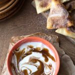 Cinnamon Roll Dip with Cinnamon Sugar Naan Chips