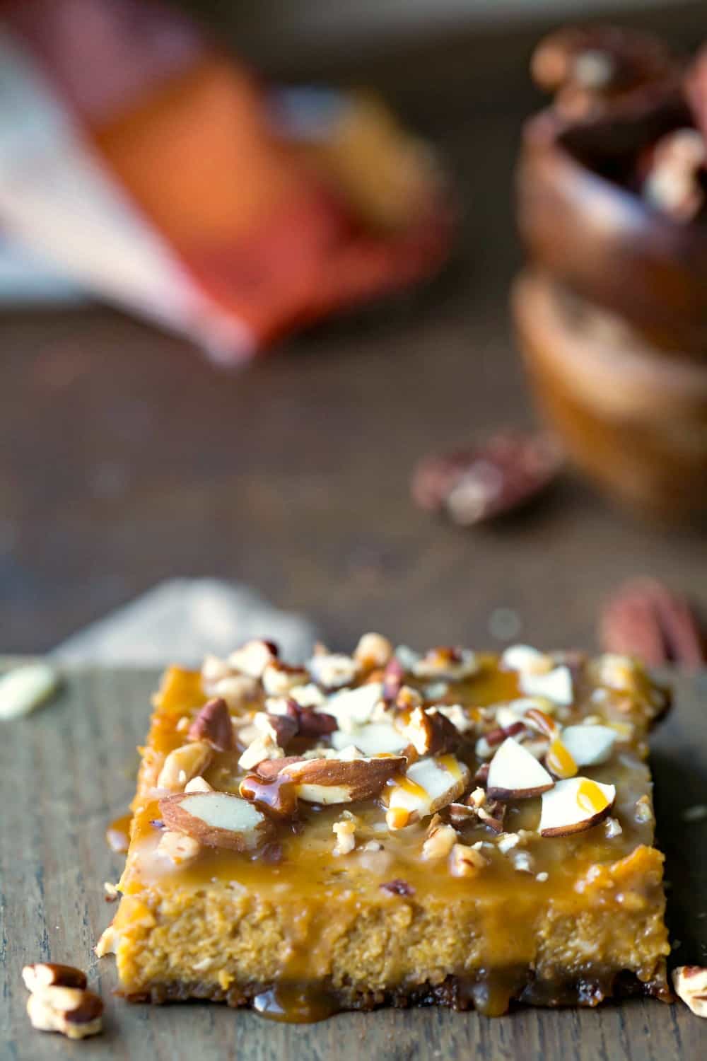 Toffee Pumpkin Pie Bars I Heart Eating