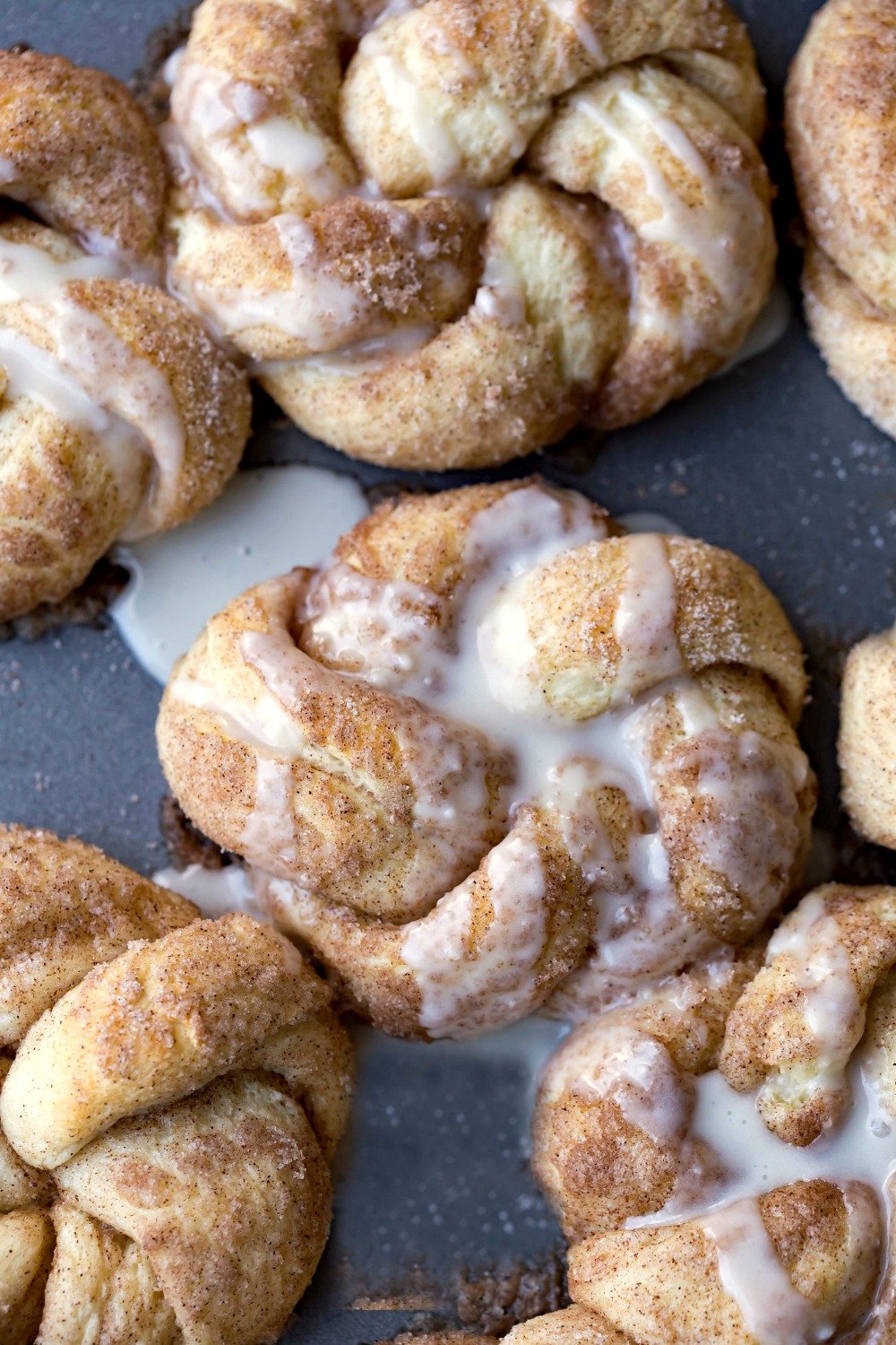 30 Minute Cinnamon Sugar Knots with icing