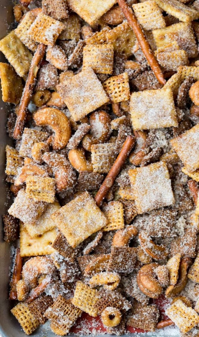Cinnamon Sugar Sweet and Salty Chex Mix I Heart Eating