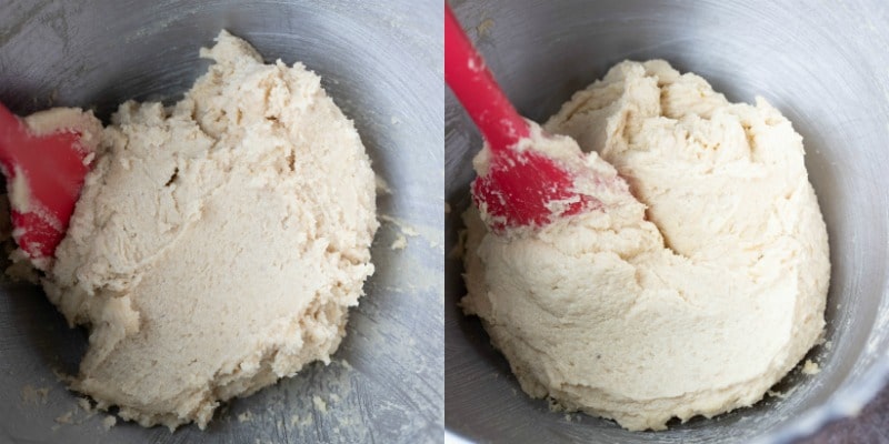 Creamed butter and sugar in a mixing bowl
