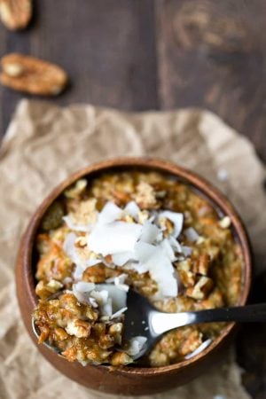 Overnight Crock Pot Carrot Cake Oatmeal