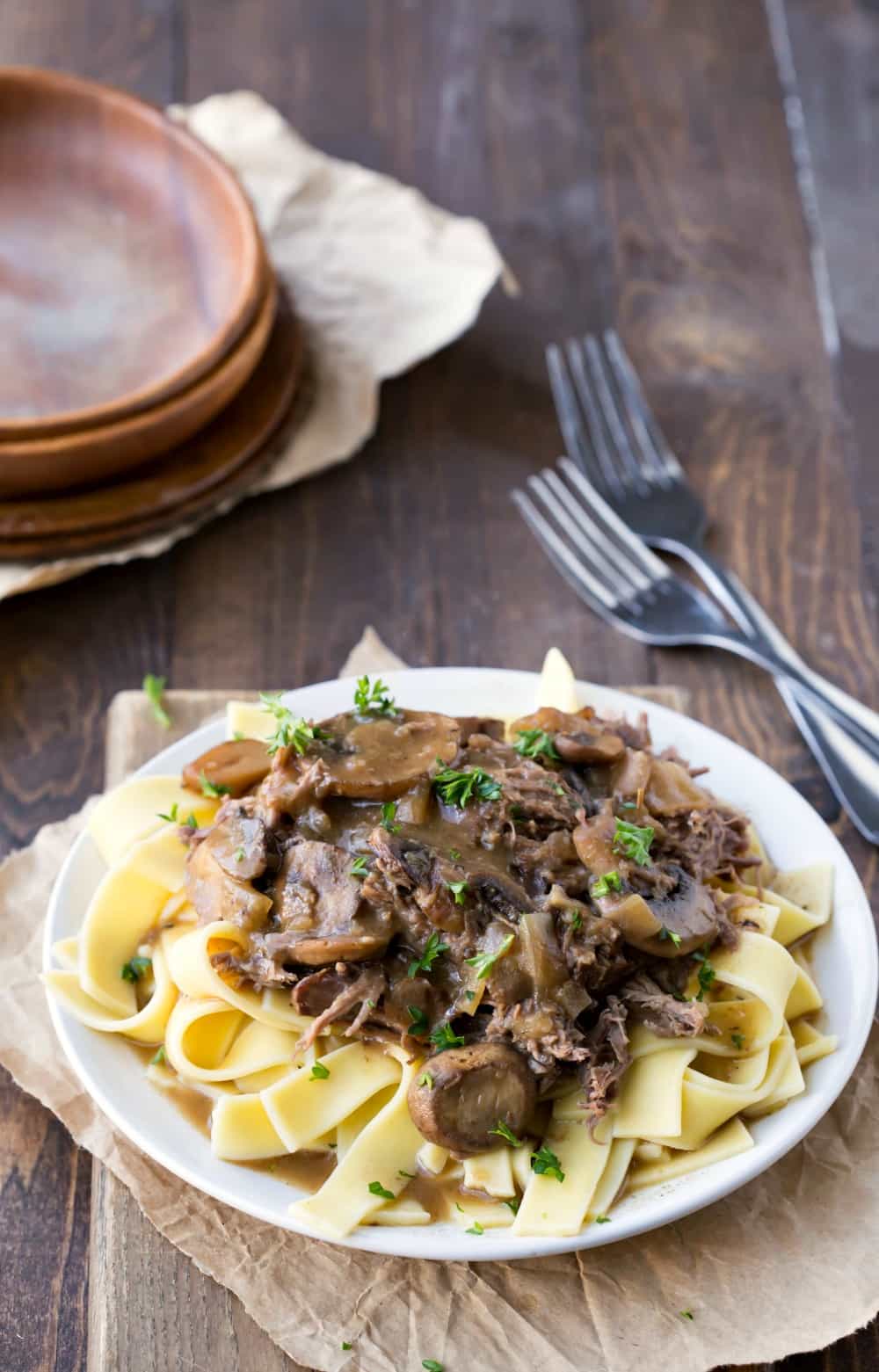 Slow Cooker Beef with Mushroom Gravy