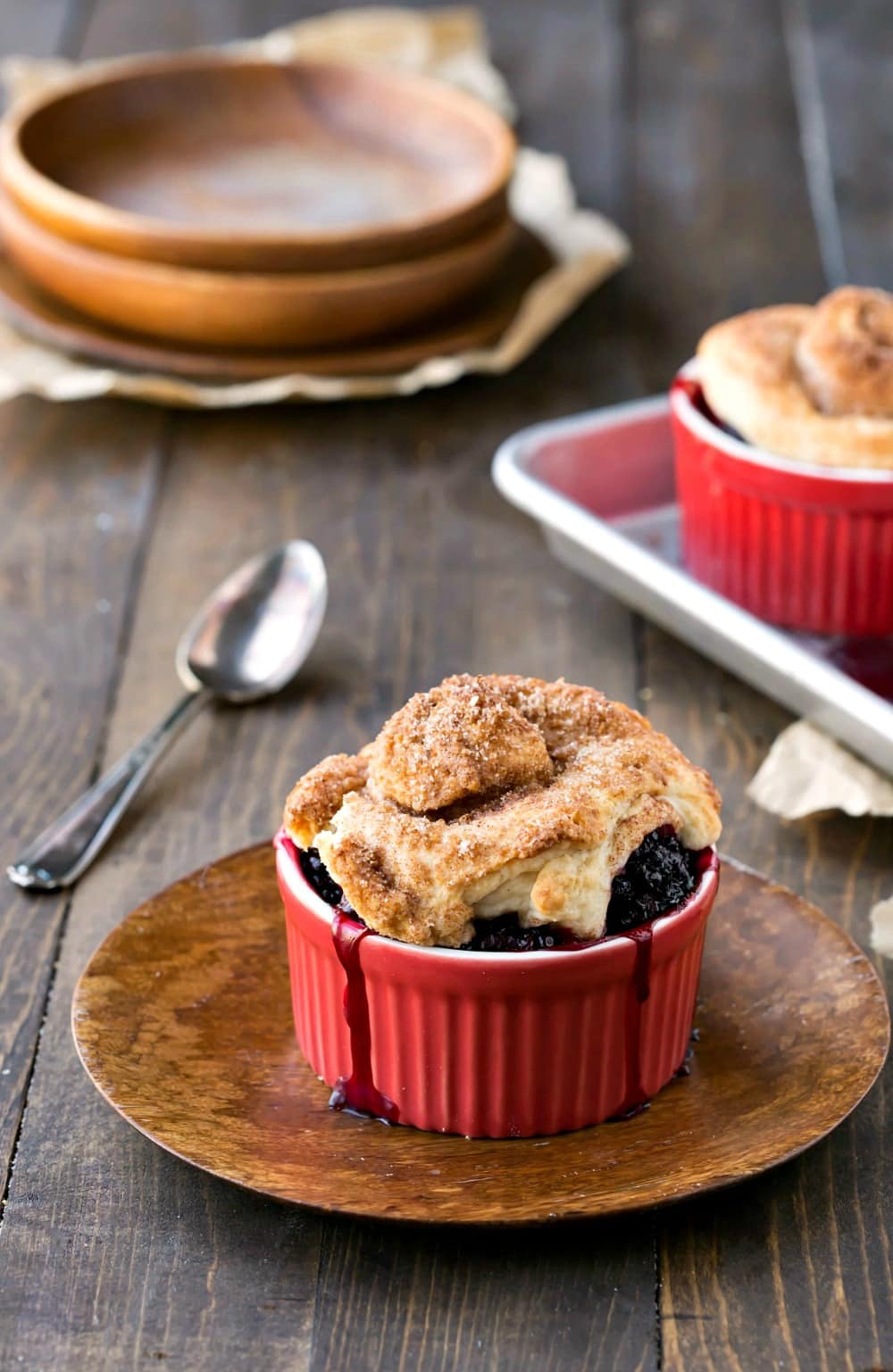 Blackberry Cobbler with Cinnamon Swirl Biscuits i heart eating