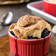 Blackberry Cobbler with Cinnamon Swirl Biscuits
