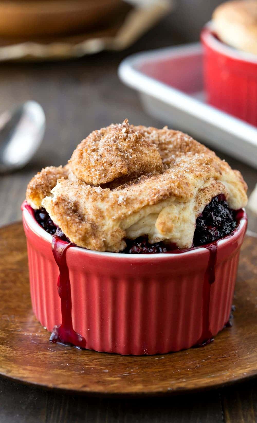 Blackberry Cobbler with Cinnamon Swirl Biscuits i heart eating