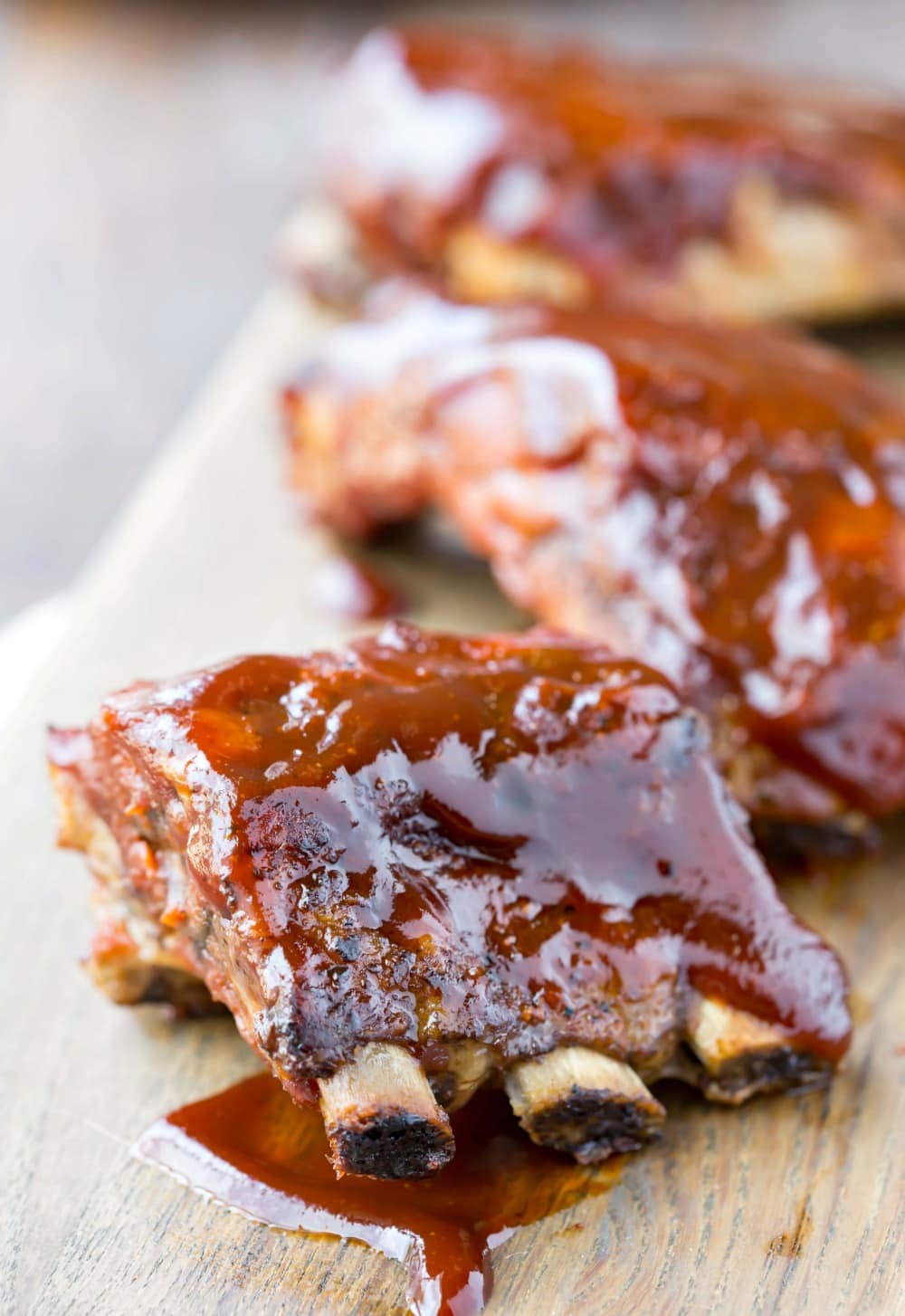 Homemade Kansas City Style Barbecue Sauce on ribs