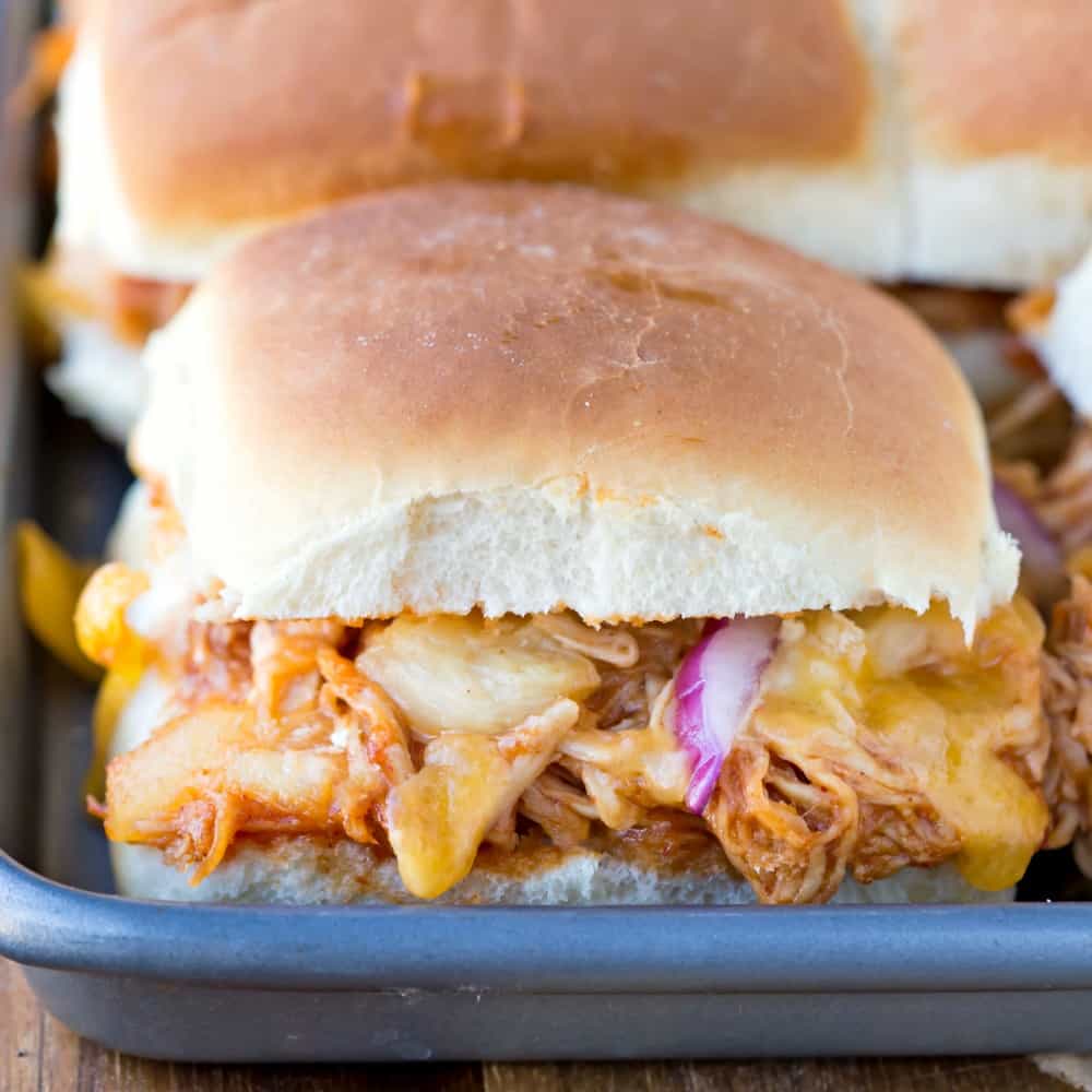 Baked Hawaiian Barbecue Chicken Sandwiches I Heart Eating