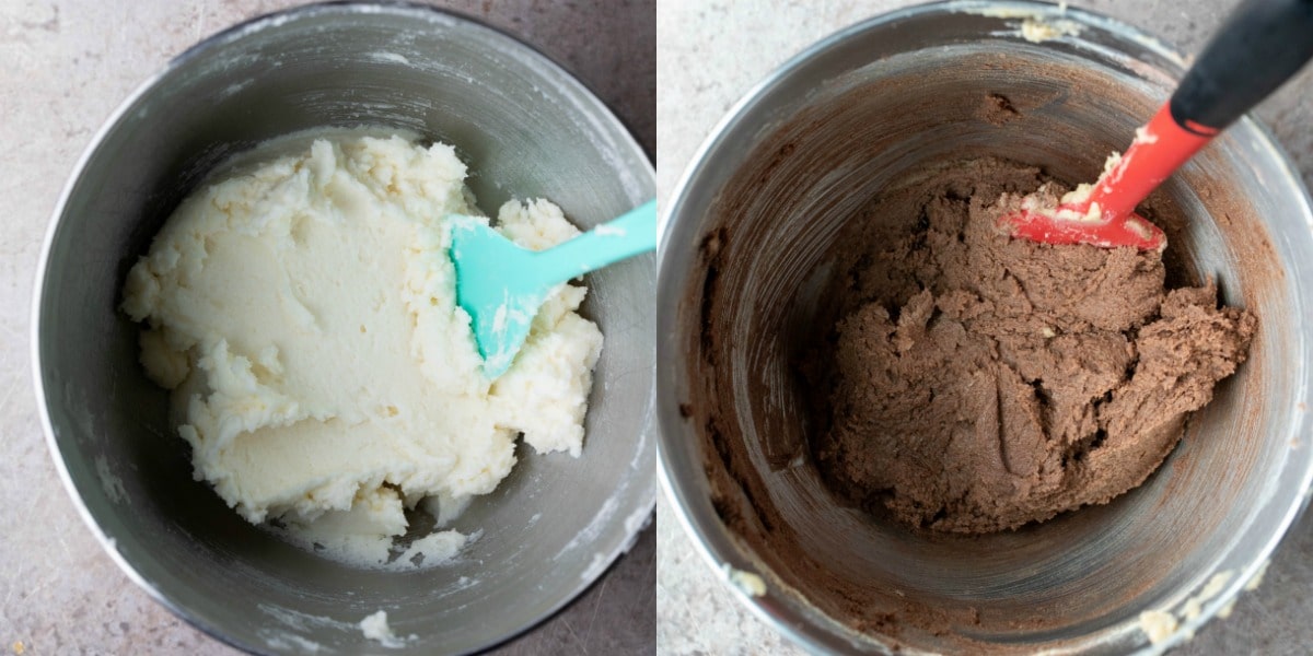 Butter and sugar in a mixing bowl