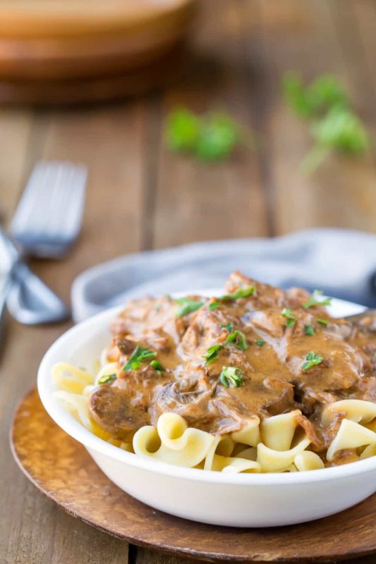 Slow Cooker Beef Stroganoff I Heart Eating
