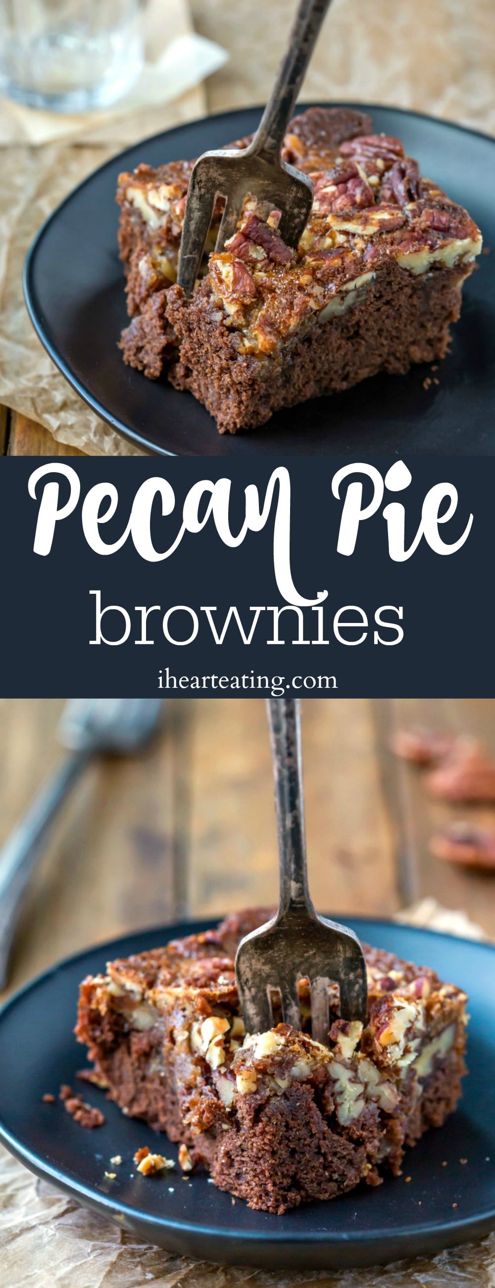 Pecan pie brownies are fudgy brownies topped with a buttery brown sugar pecan pie topping. Yummy Thanksgiving dessert recipe!
#Thanksgiving #recipes #brownies #pecanpie