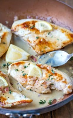 One Skillet Creamy Lemon Garlic Chicken