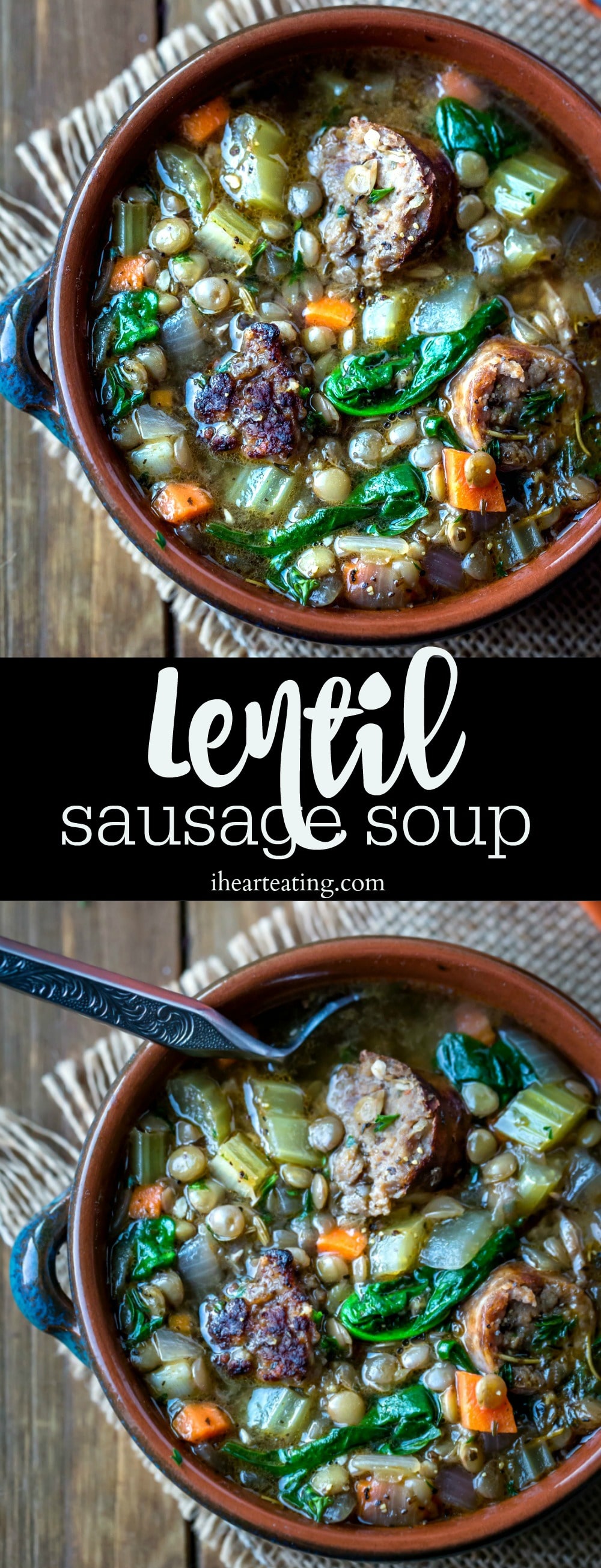Lentil Sausage Soup is a hearty, healthy dinner recipe that's perfect for cold winter nights.
#soup #recipes #lentils #healthy #glutenfree