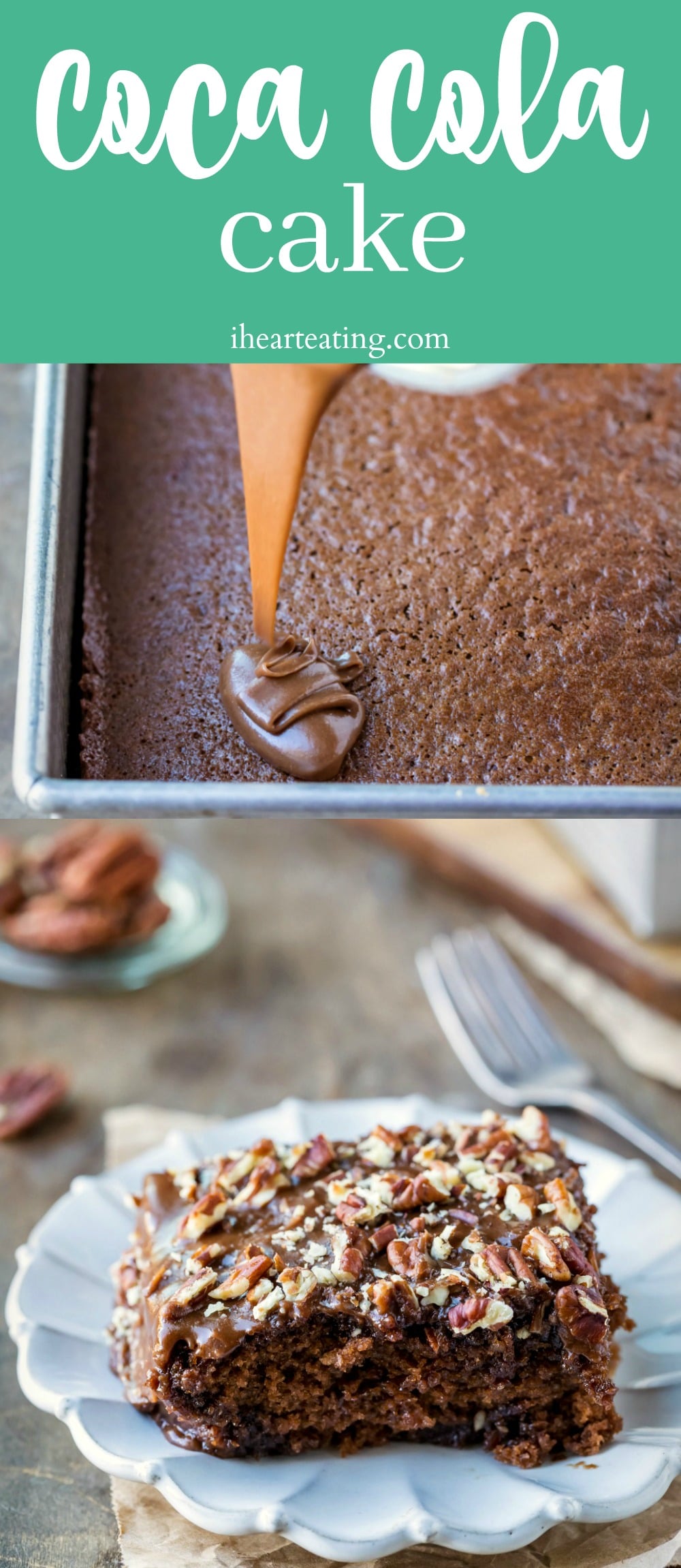 Coca Cola Cake is an easy, moist chocolate cake topped with rich chocolate icing. Ready, from scratch, in just 30 minutes!