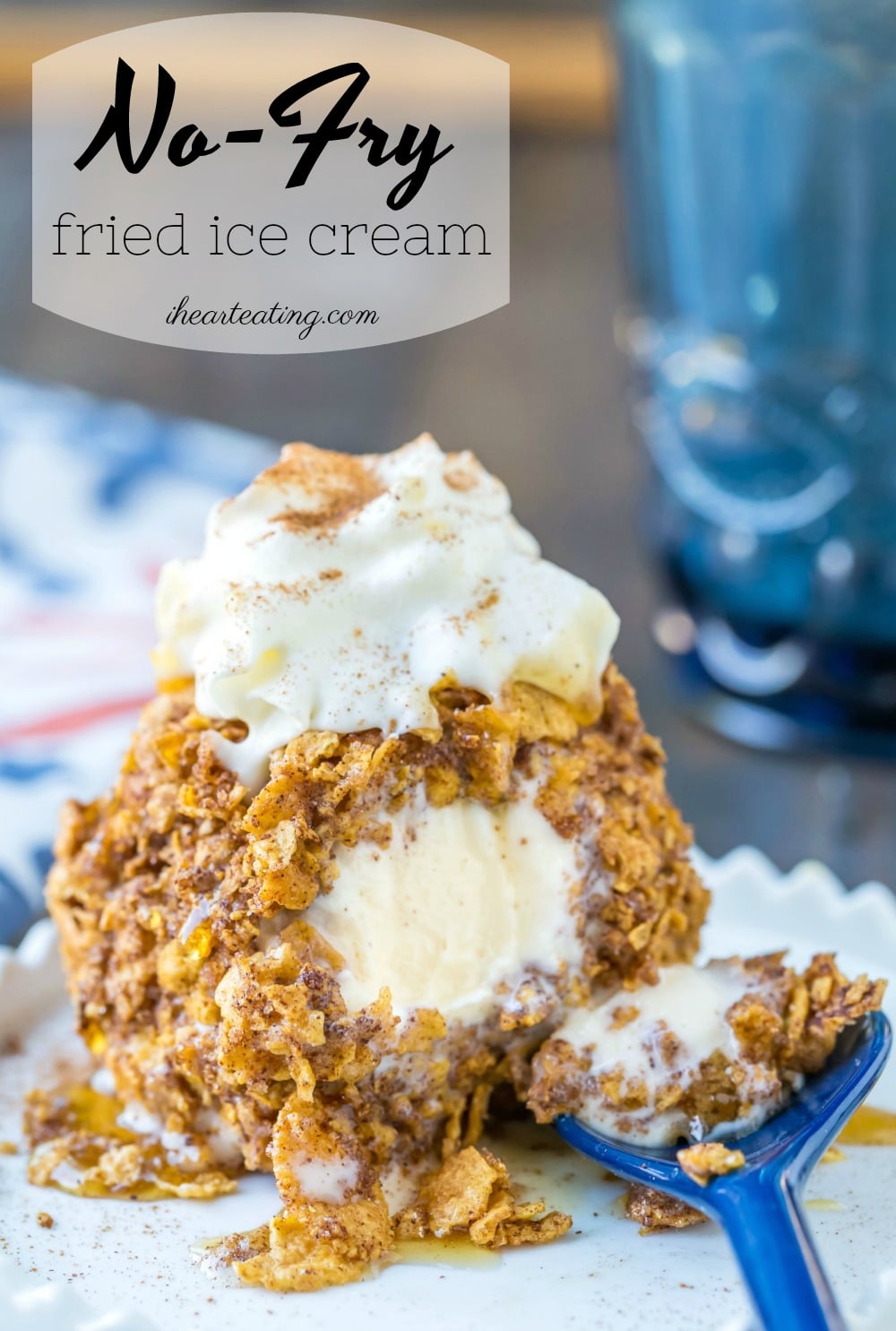 No-fry fried ice cream is a simple, 5-ingredient fried ice cream recipe that has a crispy coating without the mess of frying.
#dessert #Mexican #CincodeMayo #recipe #icecream #friedicecream #cornflakes
