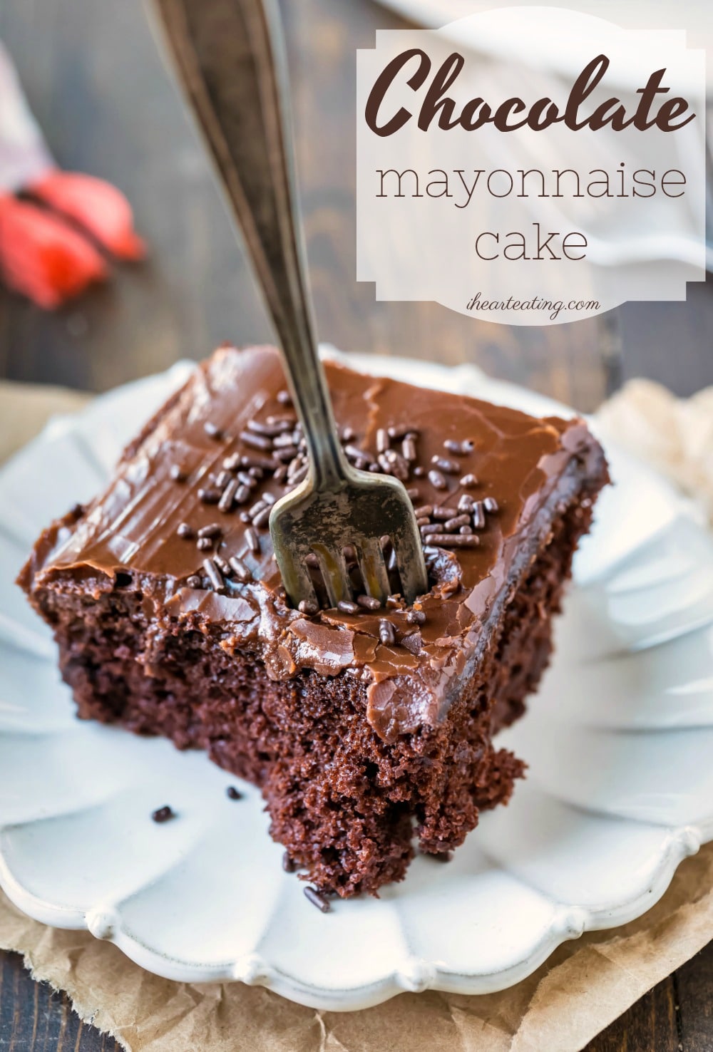 Chocolate mayonnaise cake is a moist chocolate cake that's made from scratch. This dense, not-too-sweet vintage homemade chocolate cake pairs well with sweet chocolate or vanilla buttercream frosting.
#chocolate #cake #chocolatecake #dessert #moist #homemade #easy #ihearteating