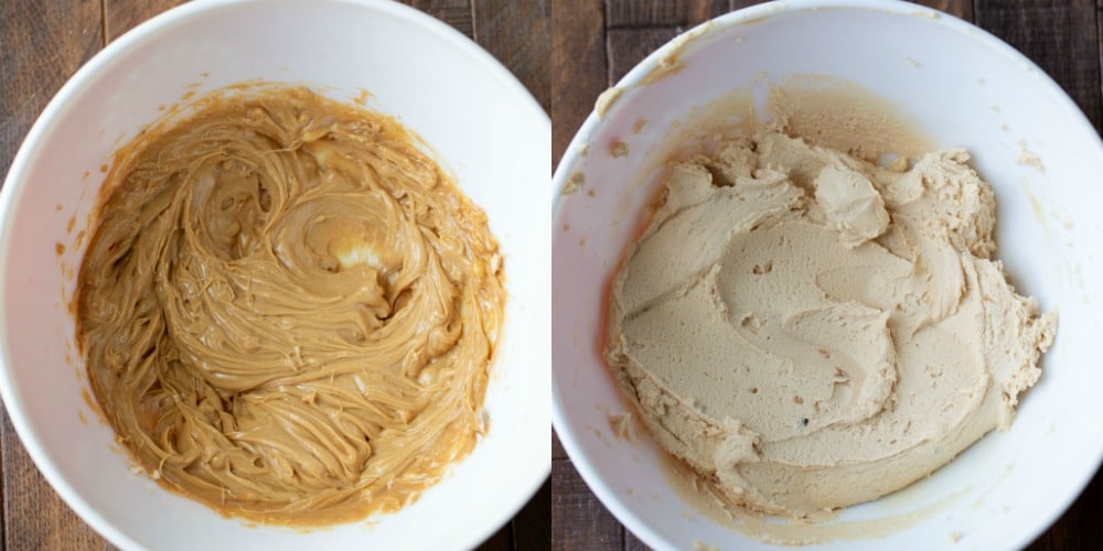 Peanut Butter Frosting Beaten peanut butter for peanut butter frosting.