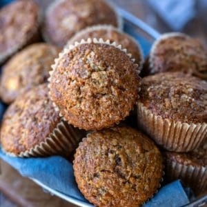 Basket of morning glory muffins
