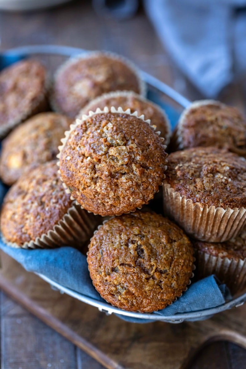 Basket of morning glory muffins
