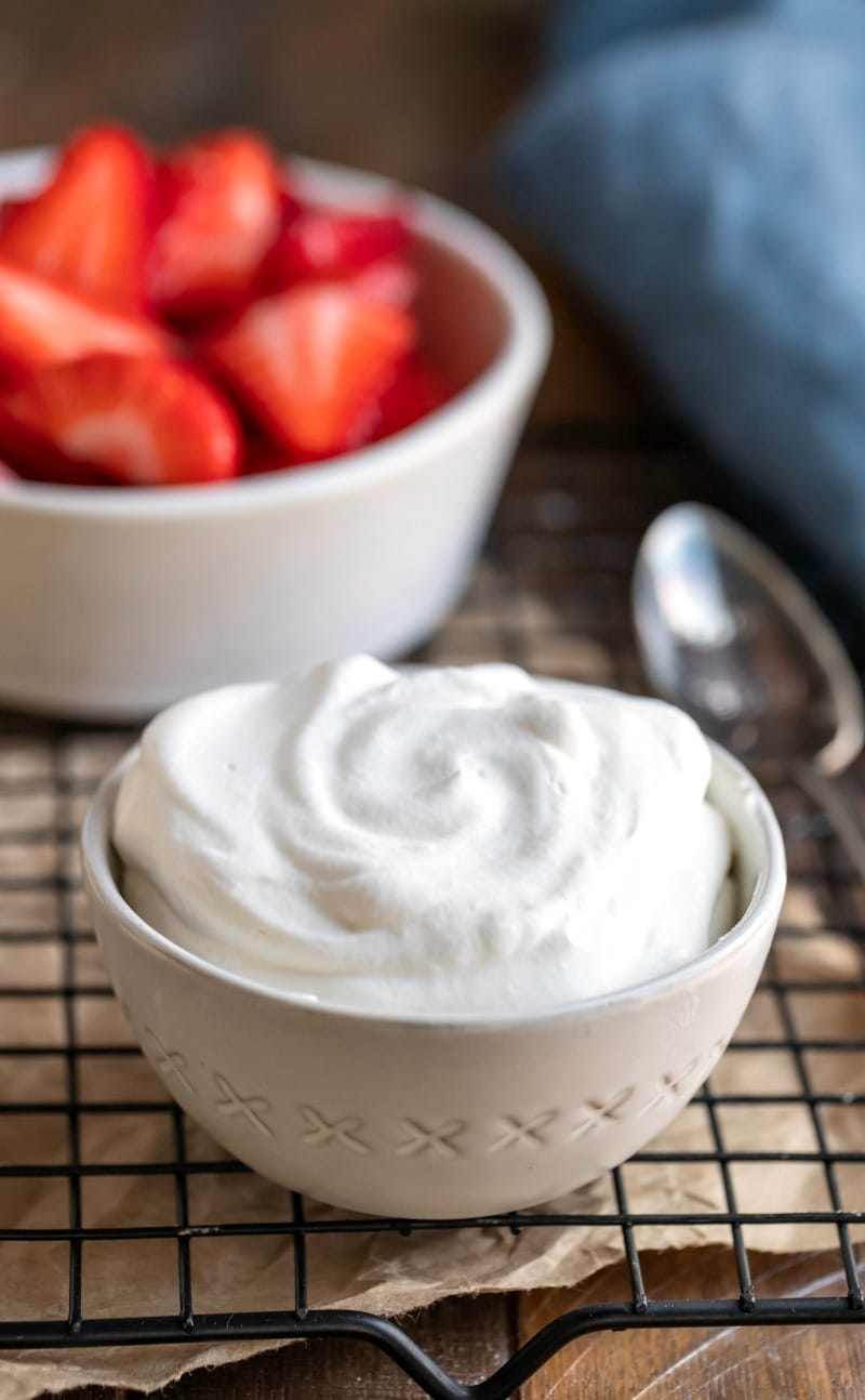 Bowl of homemade whipped cream