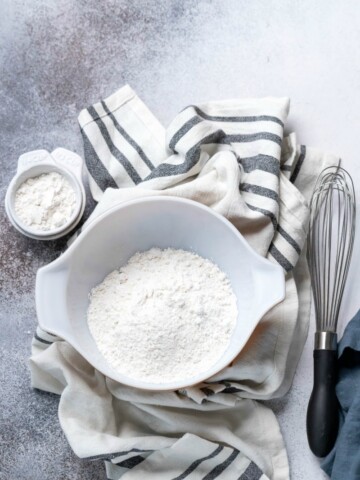 Self-Rising flour in a mixing bowl