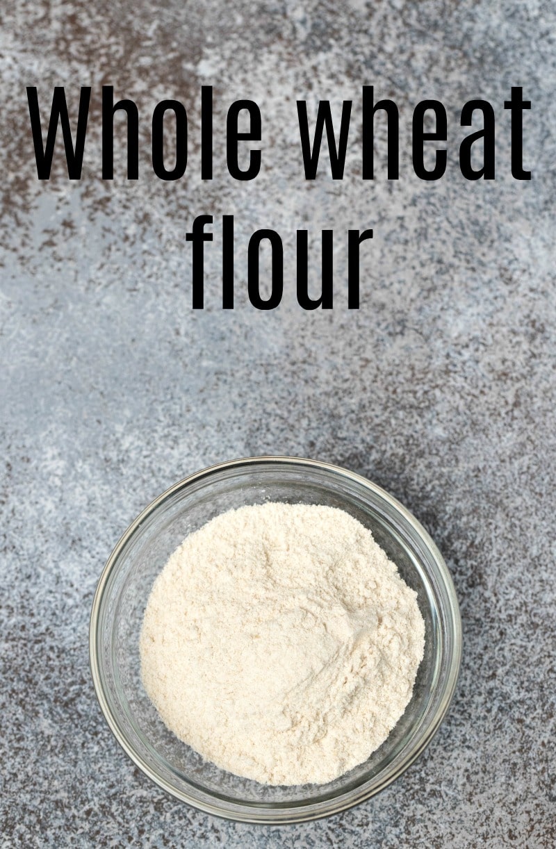 Glass dish with whole wheat flour