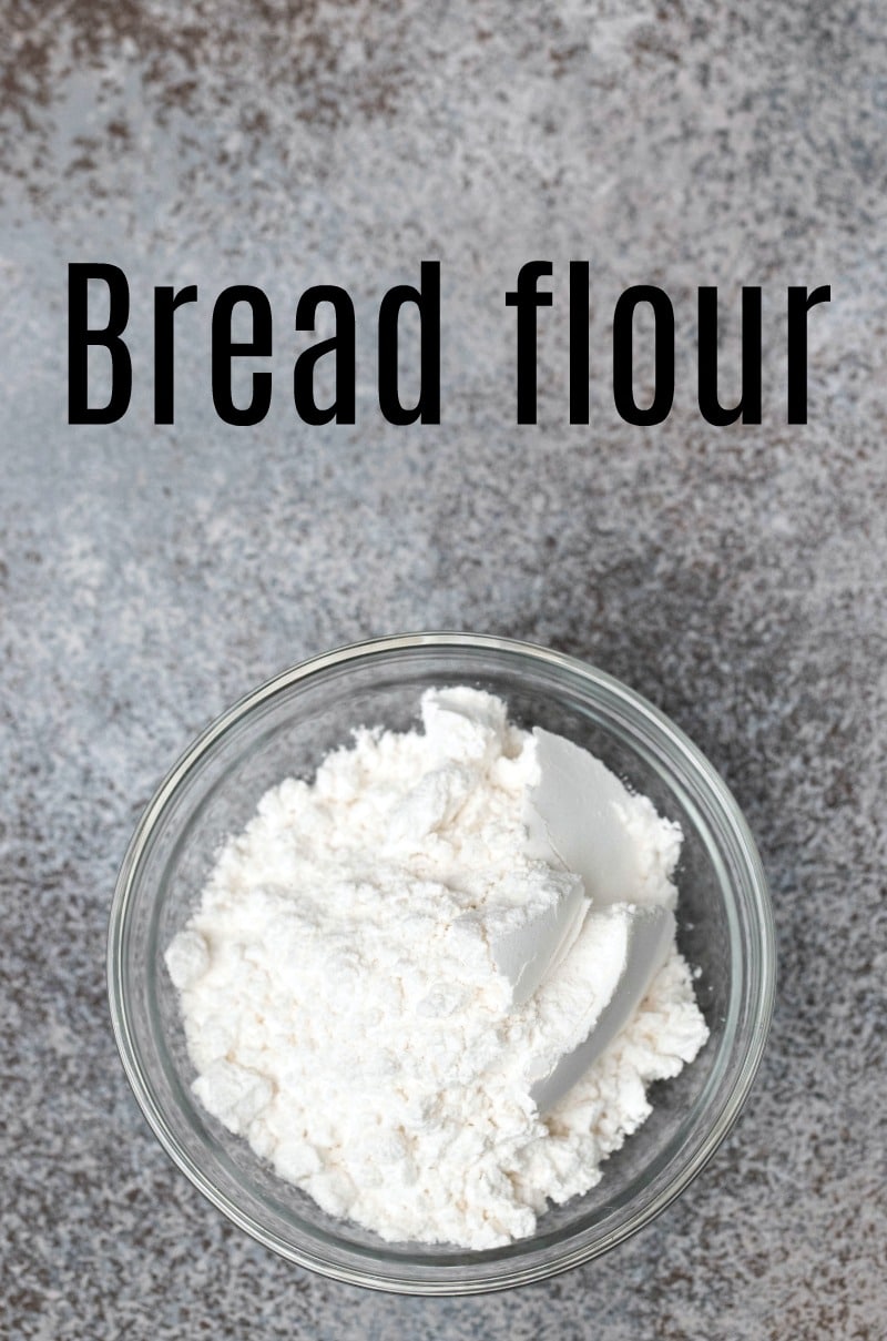 Bread flour in a glass dish