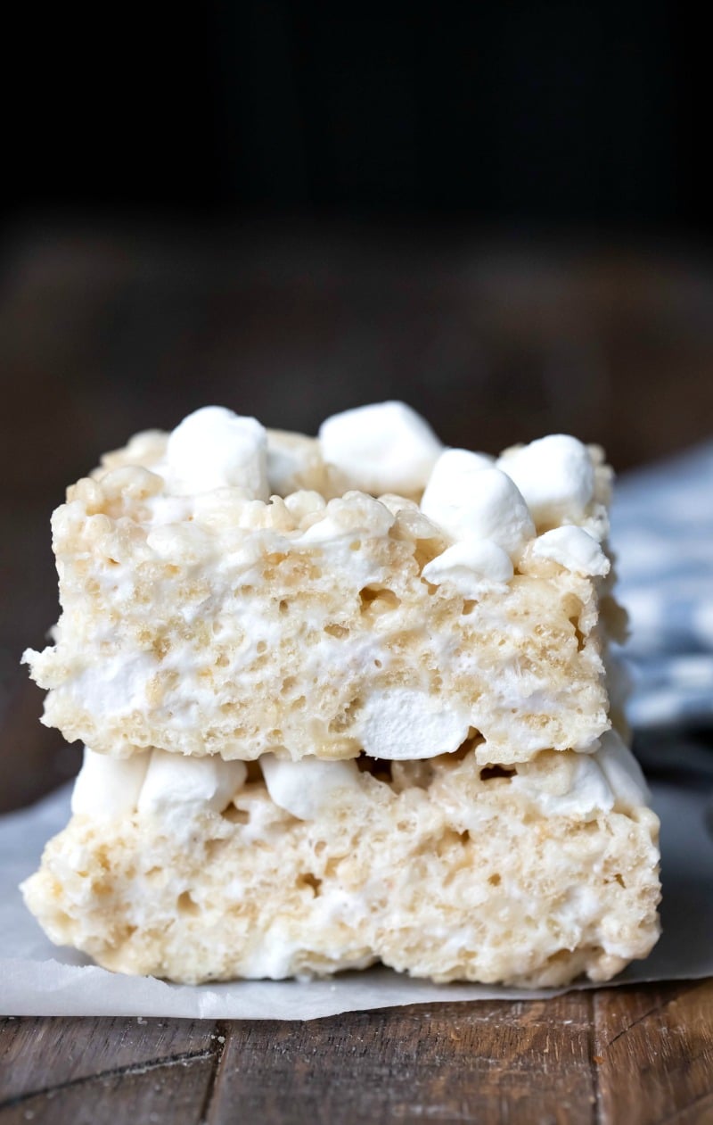 Two stacked rice krispies treats