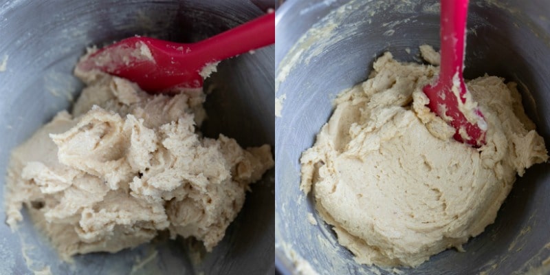 Butter and sugar in a mixing bowl