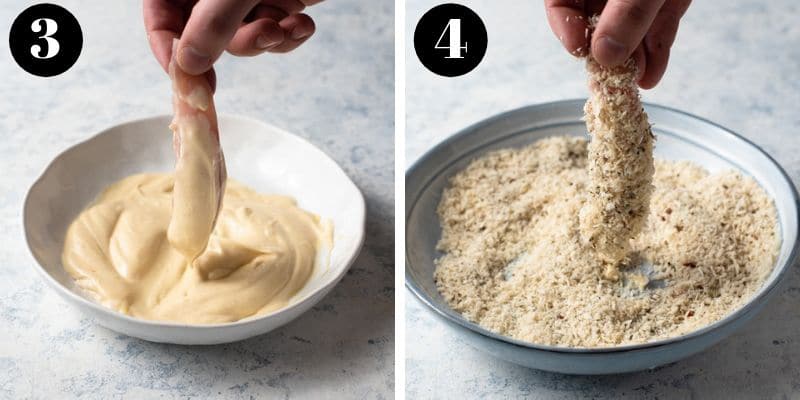 Step by step photos for how to make baked chicken tenders without flour or egg