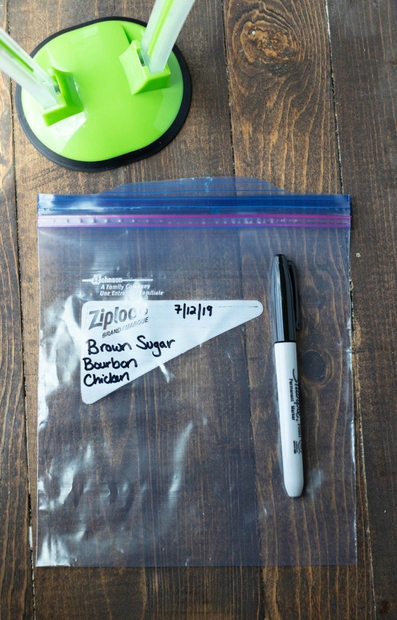 Resealable ziploc bag with a sharpie next to it