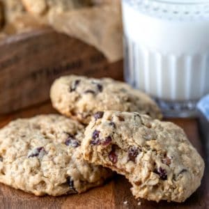 Breakfast cookie with a bite out of itf